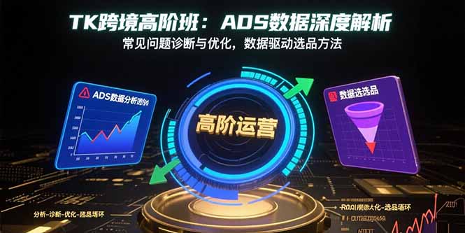 TK跨境高阶班：ADS数据深度解析，常见问题诊断与优化，数据驱动选品方法-非凡网-资源网-最新项目分享网站