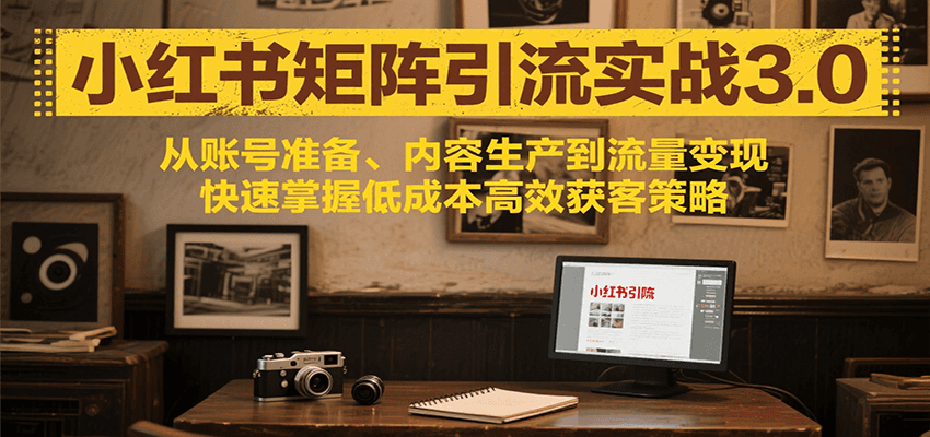 小红书矩阵引流3.0，从账号准备、内容生产到流量变现，快速掌握低成本高效获客策略-非凡网-资源网-最新项目分享网站