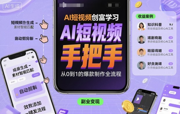 AI短视频创富学习，手把手教会你制作AI短视频-非凡网-资源网-最新项目分享网站