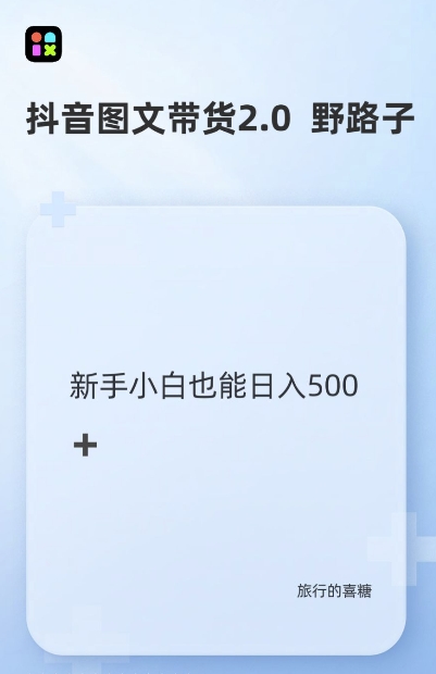 抖音图文带货野路子2.0玩法，暴力起号，单日收益多张，小白也可轻松上手【揭秘】-非凡网-资源网-最新项目分享网站