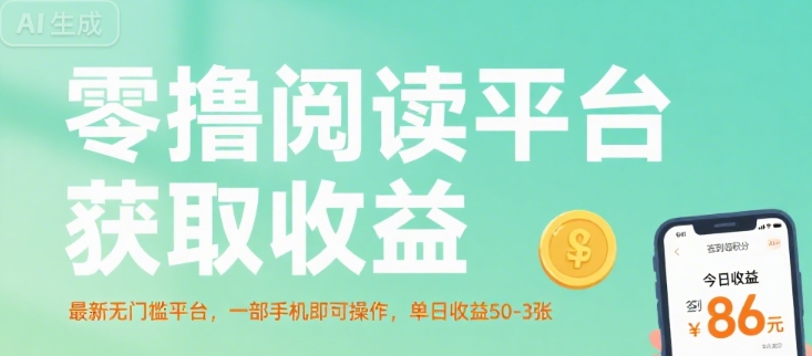 零撸阅读平台获取收益，最新无门槛平台，一部手机即可操作，单日收益50-3张【揭秘】-非凡网-资源网-最新项目分享网站