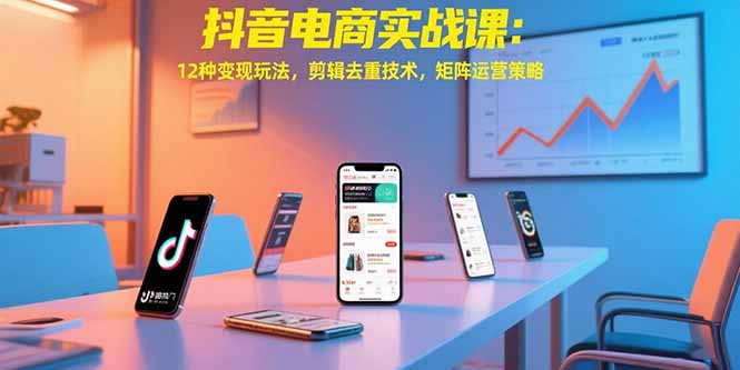 抖音电商实战课：12种变现玩法，剪辑去重技术，矩阵运营策略-非凡网-资源网-最新项目分享网站
