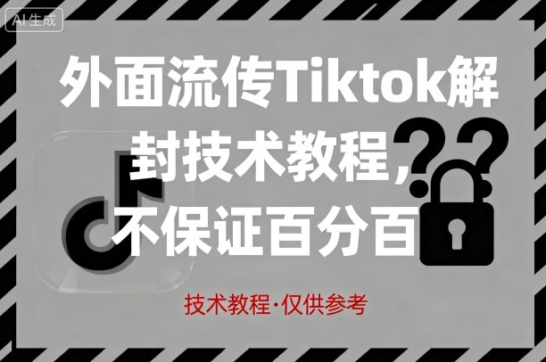 外面流传Tiktok解封技术教程，不保证百分百，具体自测-非凡网-资源网-最新项目分享网站