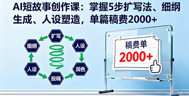 AI短故事创作课：掌握5步扩写法、细纲生成、人设塑造，单篇稿费2000+-非凡网-资源网-最新项目分享网站