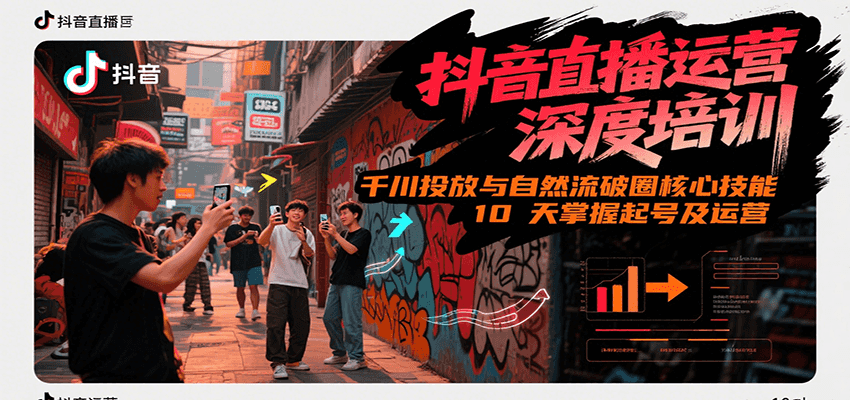 抖音直播运营深度培训，千川投放与自然流核心技能，10天掌握起号及运营(6-7月新课)-非凡网-资源网-最新项目分享网站