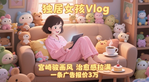 单个账号涨粉71W！用AI制作独居女孩Vlog，宫崎骏画风，治愈感拉满，一条广告报价3W-非凡网-资源网-最新项目分享网站