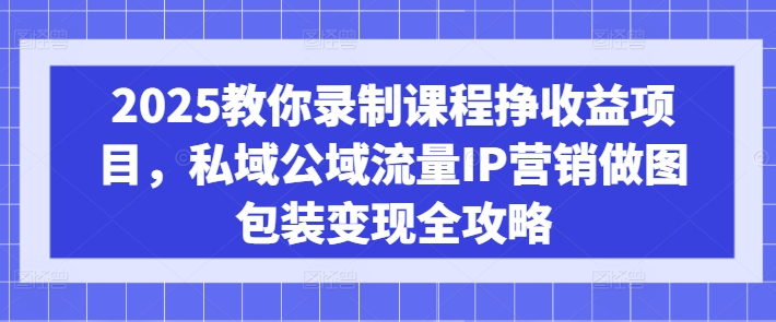 2025教你录制课程挣收益项目，私域公域流量IP营销做图包装变现全攻略-非凡网-资源网-最新项目分享网站